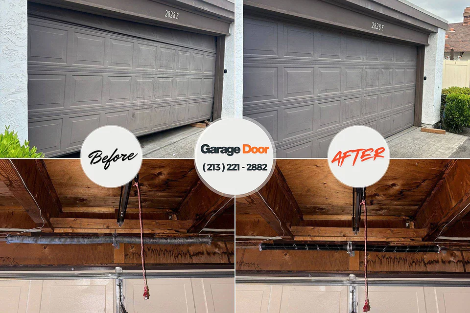 Before and after: garage door repair Woodcliff Lake, NJ